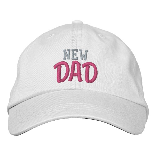 New Dad of Baby Girl, Proud Parent of Newborn Embroidered Hat (Front)