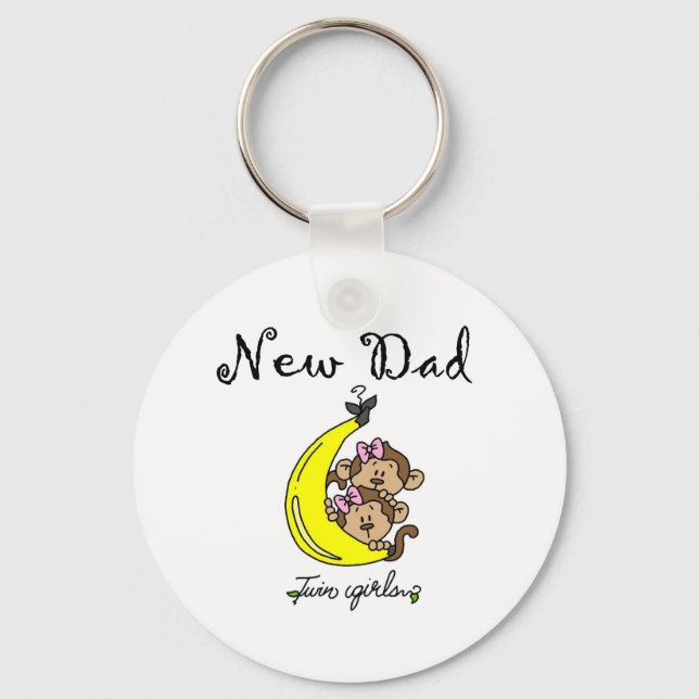 New Dad of Twin Girls Tshirts and Gifts Key Ring (Front)