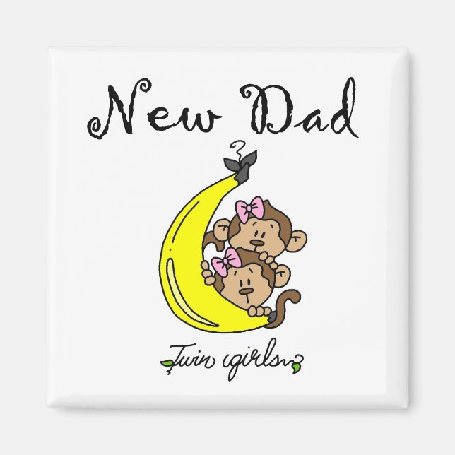 New Dad of Twin Girls Tshirts and Gifts Magnet (Front)