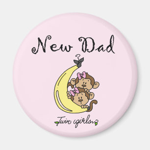 New Dad of Twin Girls Tshirts and Gifts Magnet