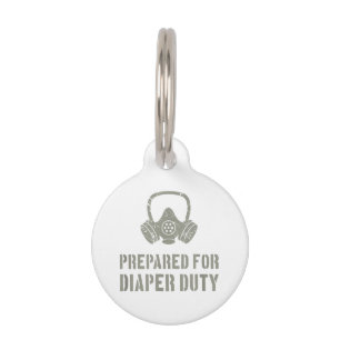 New Dad Prepared For Diaper Duty Funny Pet Tag