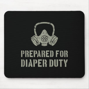 New Dad Prepared For Diaper Duty Funny Small  Mouse Pad