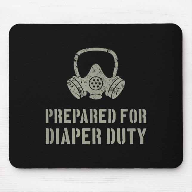 New Dad Prepared For Diaper Duty Funny Small  Mouse Pad (Front)