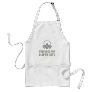 New Dad Prepared For Diaper Duty Funny Standard Apron