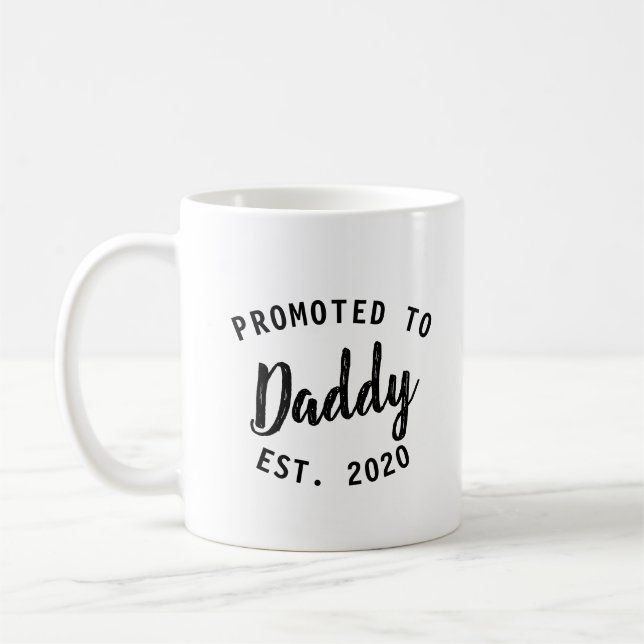 New Dad Promoted to Daddy Father Gift Simple Coffee Mug (Left)
