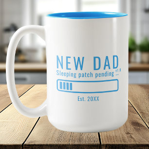 New Dad Sleeping Patch Blue Design Two-Tone Coffee Mug