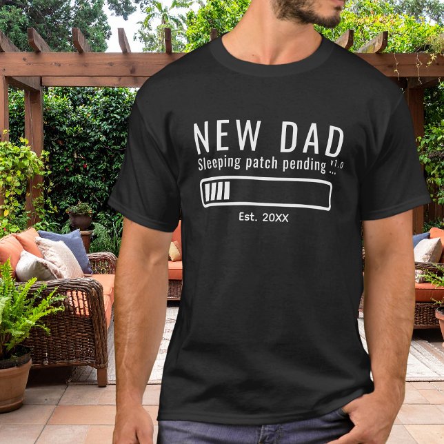 New Dad Sleeping Patch Bold Typography T-Shirt (Creator Uploaded)