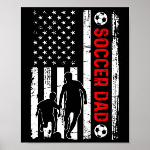 New Dad Soon To Be Soccer Daddy Retro American Usa Poster