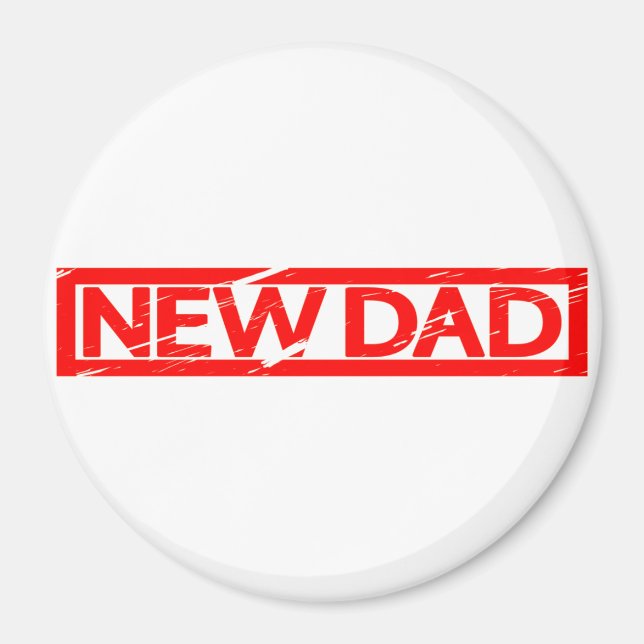 New Dad Stamp Magnet (Front)