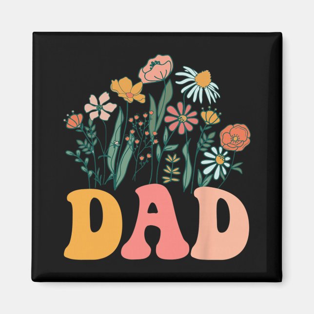 New Dad Wildflower First Birthday &amp; Baby Showe Magnet (Front)