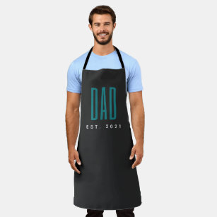 New Dad Young Daddy EST Typography Father's Day  Apron