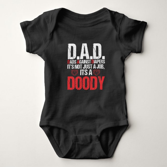 New Daddy Against Diaper Toddler Dad Adult Problem Baby Bodysuit (Front)