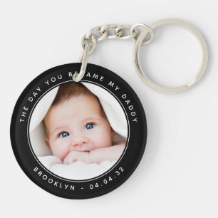 New Daddy Baby Photo Keepsake  Key Ring