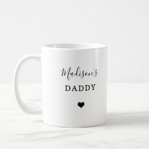 New Daddy - Child's Name with Simple Heart Coffee Mug