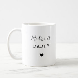 New Daddy - Child's Name with Simple Heart Coffee Mug
