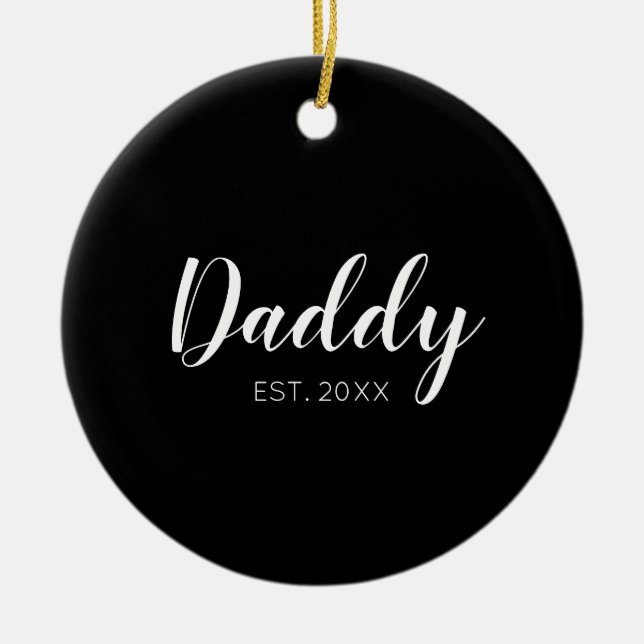 New Daddy Established 2022 typography Ceramic Ornament (Front)