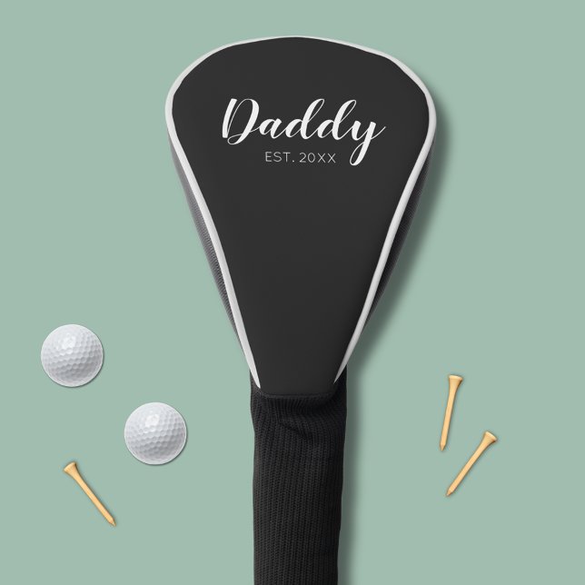 New Daddy Established 2022 typography Golf Head Cover (Personalized Daddy golf head cover)