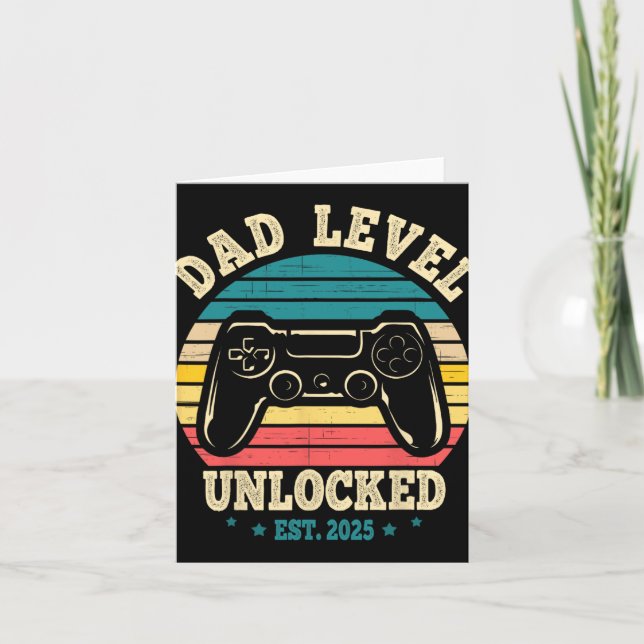 New Daddy I Leveled Up To Dad Mens Pregnancy Idea  Card (Front)