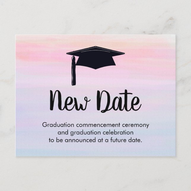 New Date Graduation Postponement Postcard (Front)