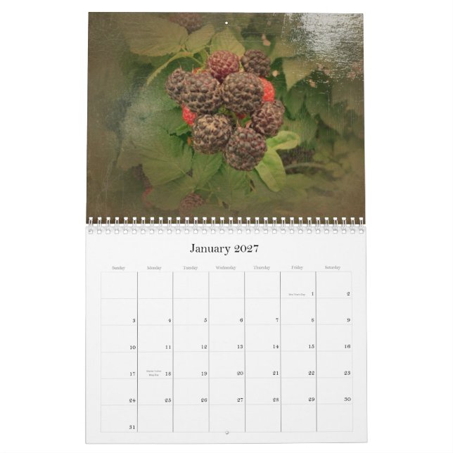 New Day Garden's 2012 Calendar- Antiqued Style Calendar (Jan 2027)