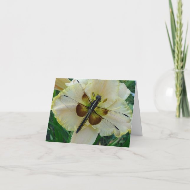 New Day Gardens Notecard-Dragonfly & Daylily Card (Front)