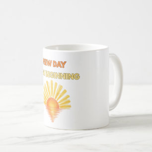 New Day New Beginning Inspirational Quote Sunrise Coffee Mug