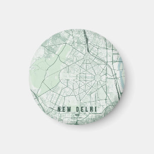 New Delhi India City Map Magnet
