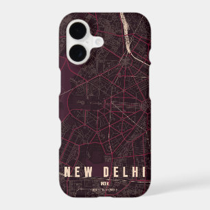 New Delhi India City Map Minimal Design
