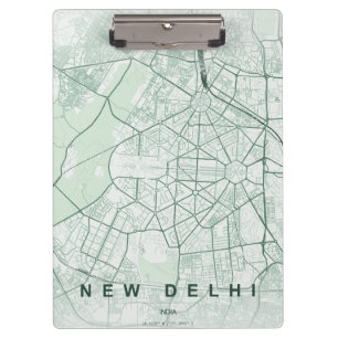 New Delhi India City Map Minimal Design Clipboard