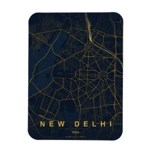 New Delhi India City Map Minimal Design Magnet