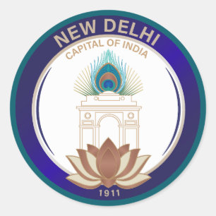 New Delhi India Classic Round Sticker