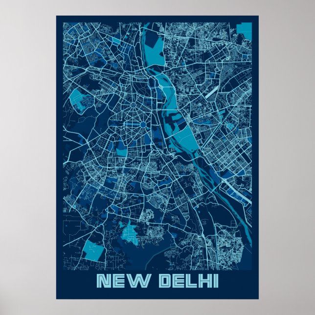 New Delhi - India Peace City Map Poster (Front)