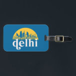 New Delhi India Retro City Skyline Cityscape Art Luggage Tag<br><div class="desc">Vintage and retro city design with beautiful skyline, tourist attraction and cityscape art. Cool skyscraper and building silhouette illustration merchandise for tourist and traveller. Perfect as souvenir to bring back home when travelling. Save the memory of your travel and vacation with family and friends. Background colour can be customised to...</div>