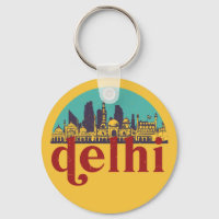 New Delhi India Vintage City Skyline Cityscape Art