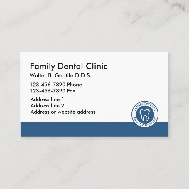 New Dentist Office Thme Business Card (Front)