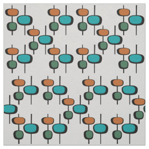 New design of vintage mid century retro blue green fabric