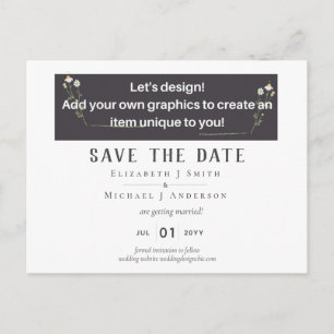 NEW! DESIGN OWN WEDDING Save The Date Postcard