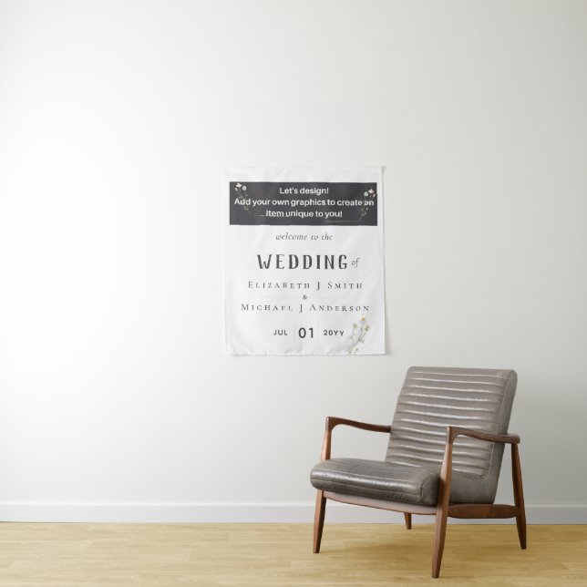 NEW! DESIGN OWN WEDDING SIGN Wall Tapestry (In Situ)