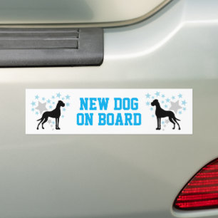 New dog on Bord Great Dane Bumper Sticker