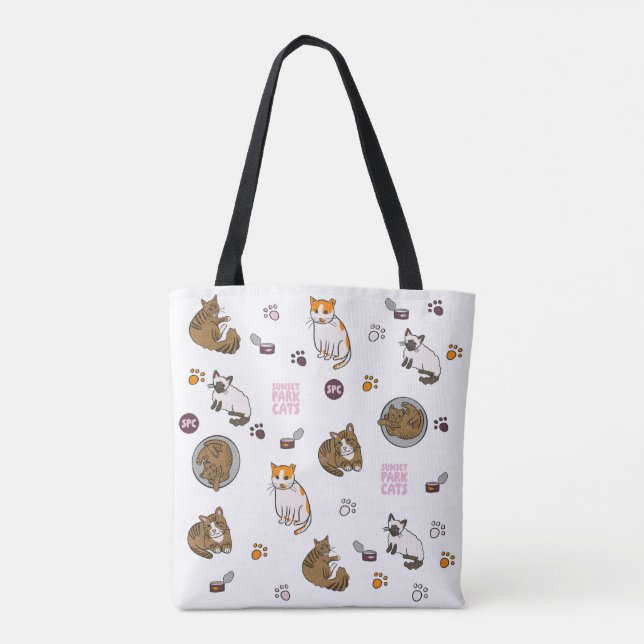 New | Doodles Tote | Sunset Park Cats | Rescue Bag (Back)