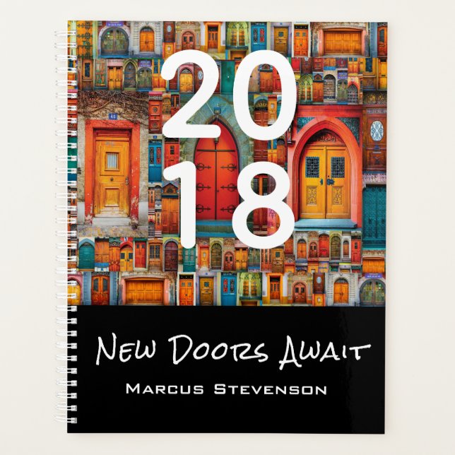 New Doors Await 2018 Modern Contemporary Planner (Front)