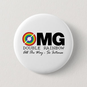 new double rainbow t shirt omg what does it mean? 6 cm round badge