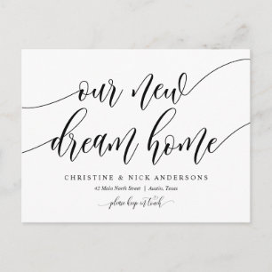 New Dream Home Address, Moving Announcement Postcard