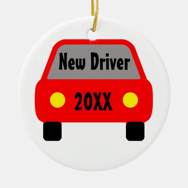 New Driver Ceramic Tree Decoration (Front)