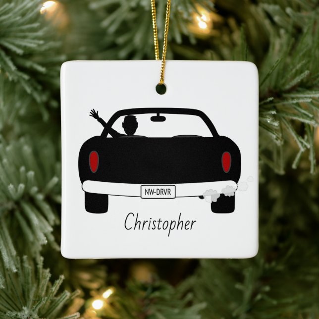 New Driver Guy Personalised Ceramic Ornament (Tree)