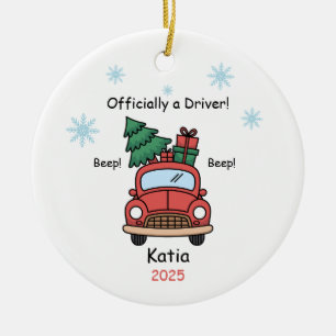 New Driver Ornament, Custom Licensed Driver Ceramic Ornament