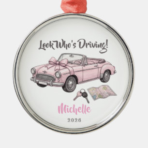 New Driver Personalised Name Drivers License Car Metal Ornament