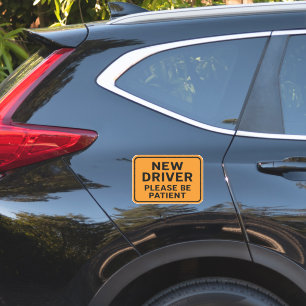 New Driver - Please Be Patient Orange Honeycomb