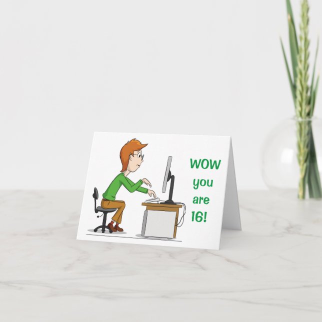 NEW DRIVER SOON HAPPY **16th BIRTHDAY** Card (Front)