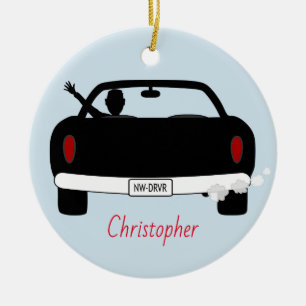 New Driver Teenage Boy Personalised Ceramic Tree Decoration